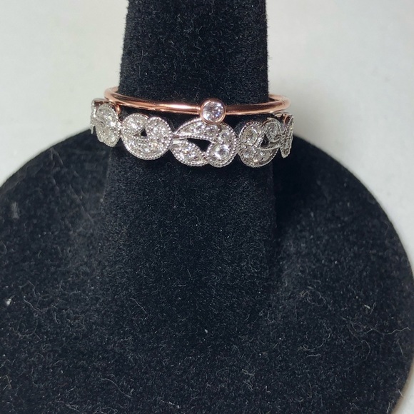 14/20 Rose-Gold Filled C. Zirconium set ring, S:7 - Picture 3 of 7